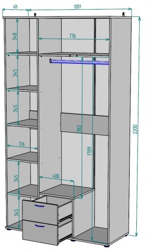 Шкаф Ольга H54 в Ревде - revda.mebel24.online | фото 2