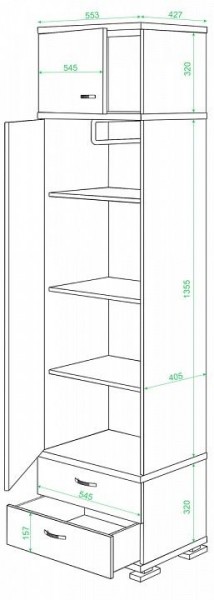 Шкаф платяной КС-10 в Ревде - revda.mebel24.online | фото 2