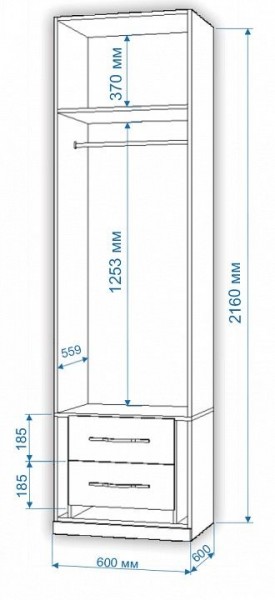 Шкаф платяной Нобиле Пл-60/60 в Ревде - revda.mebel24.online | фото 2