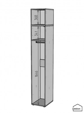 Шкаф с антресолью Linnea MHR-1A-1 2450х400х510 (ДВ-М 11.1.25) в Ревде - revda.mebel24.online | фото 3