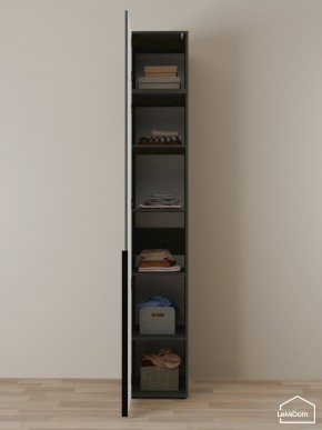 Шкаф с антресолью Linnea MHR-1A-2 2450х400х510 (Графит-М 11.1.25) в Ревде - revda.mebel24.online | фото 4