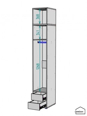 Шкаф с антресолью Linnea MHR-1A-3 2450х400х510 (Графит-М 11.1.25) в Ревде - revda.mebel24.online | фото 3