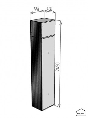 Шкаф с антресолью Linnea MHR-1A-4 2450х400х510 (Белый-М 11.1.2) в Ревде - revda.mebel24.online | фото 2