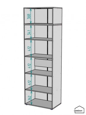 Шкаф с антресолью Linnea MHR-2A-2 2450х800х510 (Графит-М 11.1.25) в Ревде - revda.mebel24.online | фото 3