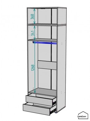 Шкаф с антресолью Linnea MHR-2A-3 2450х800х510 (Белый-М 11.1.2) в Ревде - revda.mebel24.online | фото 3