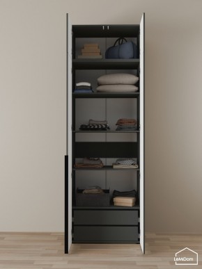 Шкаф с антресолью Linnea MHR-2A-3 2450х800х510 (Графит-М 11.1.25) в Ревде - revda.mebel24.online | фото 5