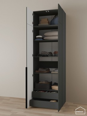 Шкаф с антресолью Linnea MHR-2A-3 2450х800х510 (Графит-М 11.1.25) в Ревде - revda.mebel24.online | фото 6