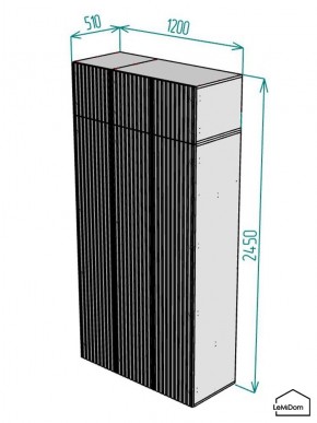 Шкаф с антресолью Linnea MHR-3A-2 2450х1200х510 (ДВ-М 11.1.25) в Ревде - revda.mebel24.online | фото 2