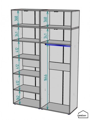 Шкаф с антресолью Linnea MHR-4A-1 2450х1600х510 (Белый-М 11.1.2) в Ревде - revda.mebel24.online | фото 3