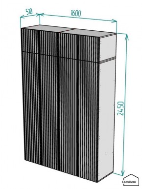 Шкаф с антресолью Linnea MHR-4A-2 2450х1600х510 (ДВ-М 11.1.25) в Ревде - revda.mebel24.online | фото 2
