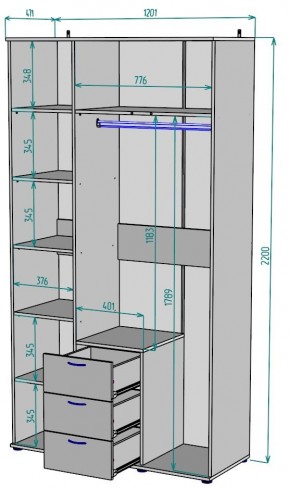 Шкаф с зеркалом Ольга H57_M в Ревде - revda.mebel24.online | фото 2