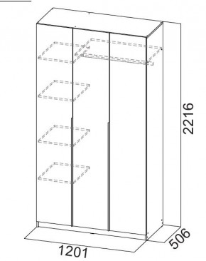 Шкаф ШК-5 (1200) Белый текстурный в Ревде - revda.mebel24.online | фото