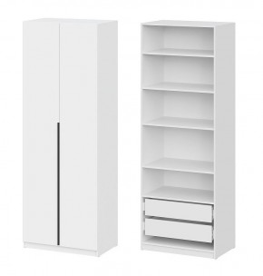 Шкаф ШК-5 + 4 полки + ящики (800) Белый текстурный в Ревде - revda.mebel24.online | фото 1