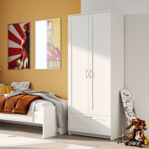 Шкаф СИРИУС двухстворчатый с выдвижным ящиком, белый в Ревде - revda.mebel24.online | фото 4