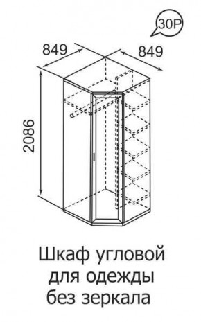 Шкаф угловой для одежды Ника-Люкс 30 без зеркал в Ревде - revda.mebel24.online | фото 3