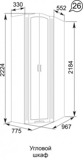 Шкаф угловой Виктория 26 в Ревде - revda.mebel24.online | фото 4