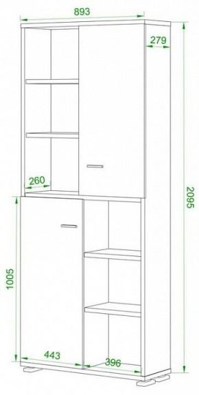 Шкаф-витрина Домино ПУ-30-2-ФС в Ревде - revda.mebel24.online | фото 2