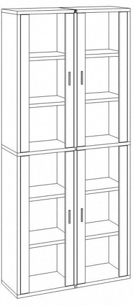 Шкаф-витрина Домино СУ(ш2в2)+4ФС в Ревде - revda.mebel24.online | фото 2