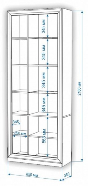 Шкаф-витрина Нобиле ШВтВ-ФСД-БЯН в Ревде - revda.mebel24.online | фото 3