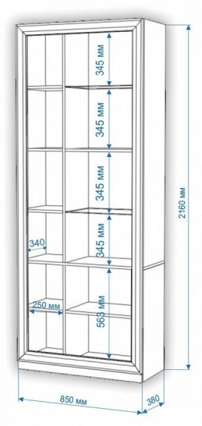 Шкаф-витрина Нобиле ШВтВ-ФСД-ФГК в Ревде - revda.mebel24.online | фото 3