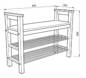 Скамья 85 Кантри для обуви, массив сосны, цвет белый в Ревде - revda.mebel24.online | фото 3