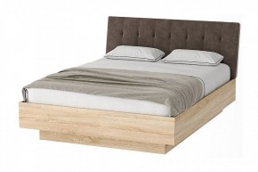 СОНАТА КРС-1600 Кровать с ПМ (дуб сонома/велюр коричневый) в Ревде - revda.mebel24.online | фото