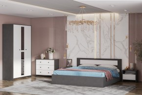 Спальный гарнитур Дольче (графит/белый) в Ревде - revda.mebel24.online | фото