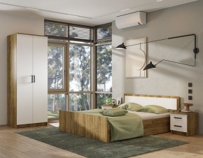Спальный гарнитур Евро (модульный) Крафт/Белый в Ревде - revda.mebel24.online | фото