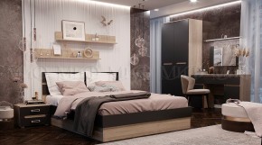 КИМ Спальный гарнитур МДФ (модульный) Графит софт/Сонома в Ревде - revda.mebel24.online | фото