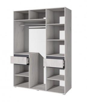 Спальный гарнитур Лиана (Дуб Крафт Белый/Графит) в Ревде - revda.mebel24.online | фото 13