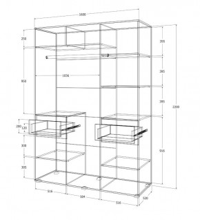 Спальный гарнитур Лиана (Дуб Крафт Белый/Графит) в Ревде - revda.mebel24.online | фото 14