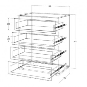 Спальный гарнитур Лиана (Дуб Крафт Белый/Графит) в Ревде - revda.mebel24.online | фото 8