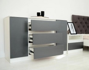 Спальный гарнитур Парус (Белый/Графит) модульный в Ревде - revda.mebel24.online | фото 28