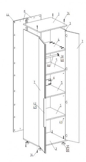 Спальный гарнитур "Лео" (модульный) в Ревде - revda.mebel24.online | фото 11