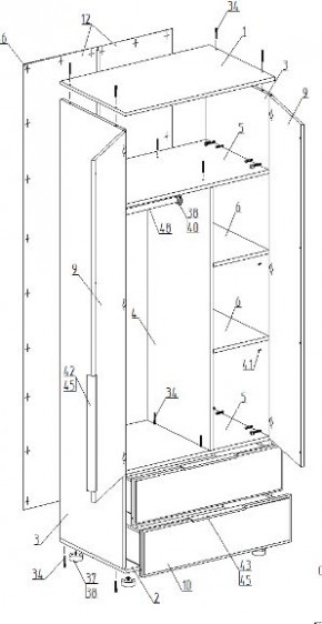 Спальный гарнитур "Лео" (модульный) в Ревде - revda.mebel24.online | фото 13