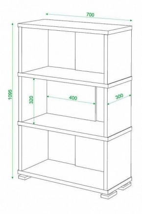 Стеллаж книжный Домино нельсон СБ-10_3 в Ревде - revda.mebel24.online | фото 2