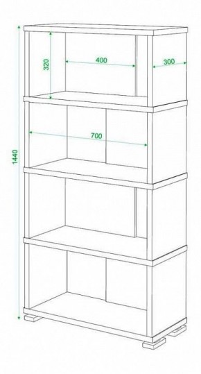 Стеллаж книжный Домино нельсон СБ-10_4 в Ревде - revda.mebel24.online | фото 3