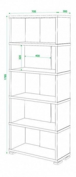 Стеллаж книжный Домино нельсон СБ-10_5 в Ревде - revda.mebel24.online | фото 2