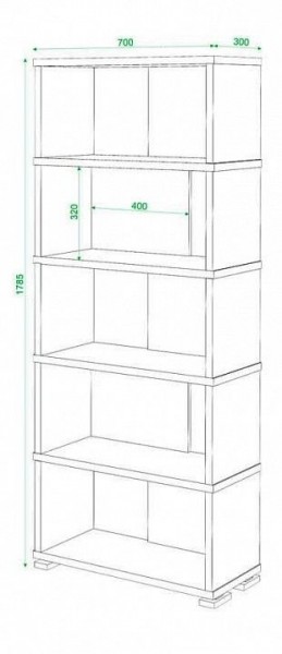 Стеллаж книжный Домино нельсон СБ-10_5 в Ревде - revda.mebel24.online | фото 3