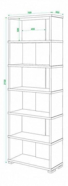 Стеллаж книжный Домино нельсон СБ-10_6 в Ревде - revda.mebel24.online | фото 3