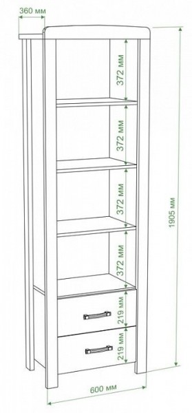 Стеллаж комбинированный Бартоло ВТД в Ревде - revda.mebel24.online | фото 2