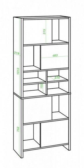 Стеллаж комбинированный Домино Lite СТЛ-ЗВХ КВ в Ревде - revda.mebel24.online | фото 2