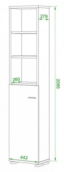 Стеллаж комбинированный Домино нельсон ПУ-20-2 в Ревде - revda.mebel24.online | фото