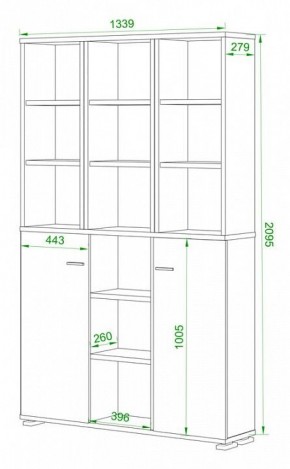 Стеллаж комбинированный Домино нельсон ПУ-40-6 в Ревде - revda.mebel24.online | фото 2