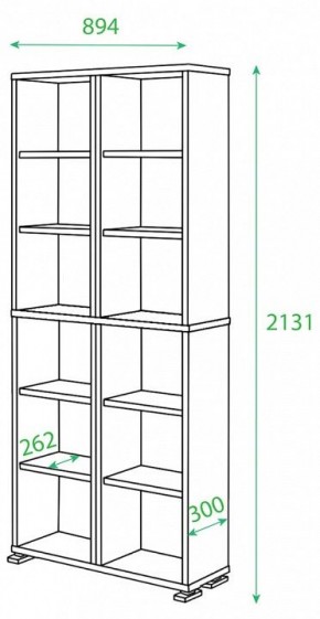 Стеллаж комбинированный Домино ПУ-30-4 в Ревде - revda.mebel24.online | фото 2