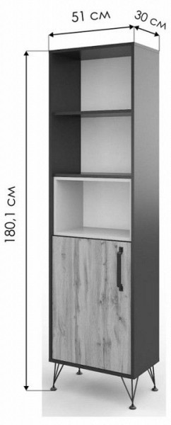 Стеллаж комбинированный Нобира в Ревде - revda.mebel24.online | фото