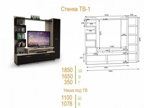 Стенка для гостиной ТВ-1 в Ревде - revda.mebel24.online | фото 2