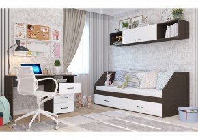 Стол 1200/3 ящика НЕНСИ (Венге/Белый глянец) в Ревде - revda.mebel24.online | фото 2