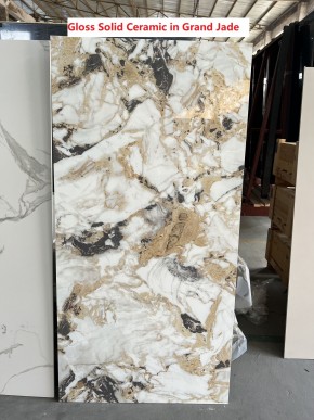 Стол ACERRA NEW 160 GLOSS GRAND JADE SOLID CERAMIC/ каркас цвета шампань, ®DISAUR в Ревде - revda.mebel24.online | фото 6