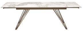 Стол ACERRA NEW 160 GLOSS LUXURY PANDORA SOLID CERAMIC/ каркас цвета шампань, ®DISAUR в Ревде - revda.mebel24.online | фото 5